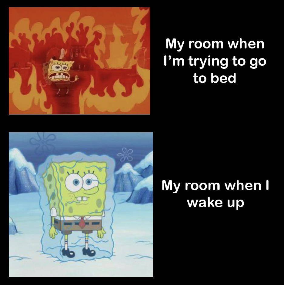 meme SpongeBob tentang AC 
