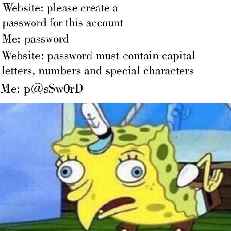 meme SpongeBob tentang kata sandi