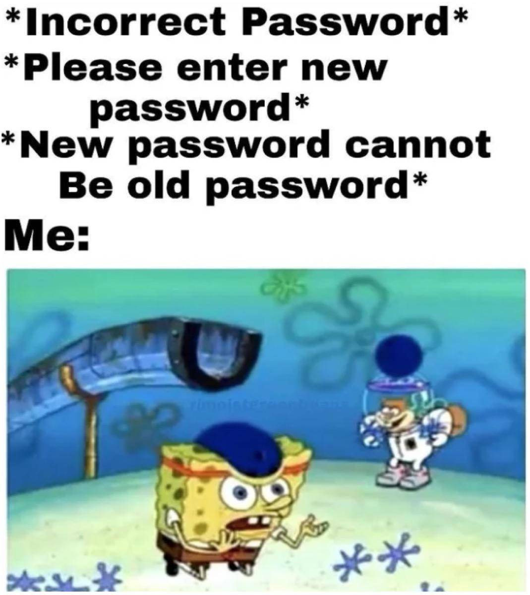 meme SpongeBob tentang kata sandi