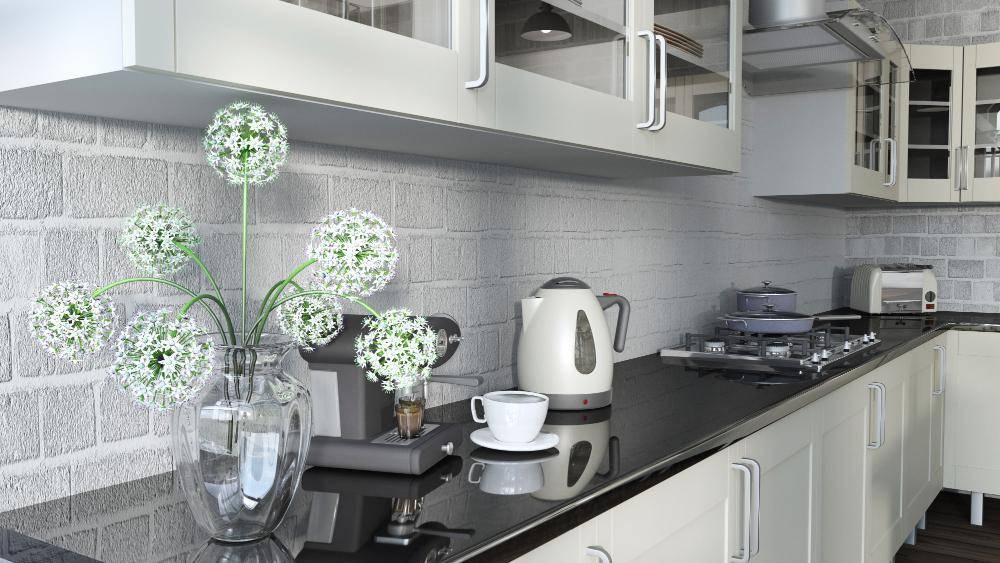 ilustrasi kabinet dapur dengan pintu transparan (freepik.com/kjpargeter)