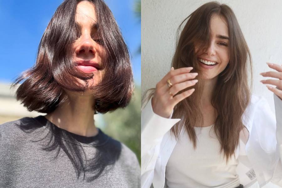gaya rambut ala Lily Collins (instagram.com/lilyjcollins)