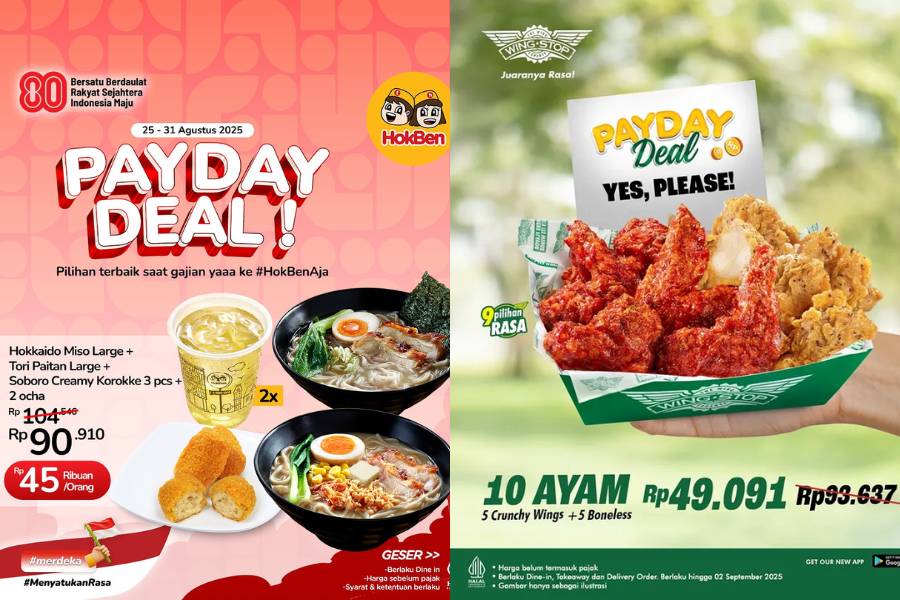 Promo gajian HokBen dan Wingstop