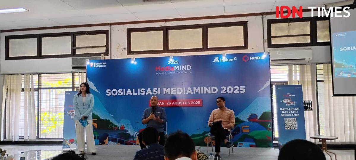 Sosialisasi MediaMIND 2025 yang digelar di Gedung IKATSI USU, Selasa (26/8/2025) (IDN Times/Doni Hermawan)