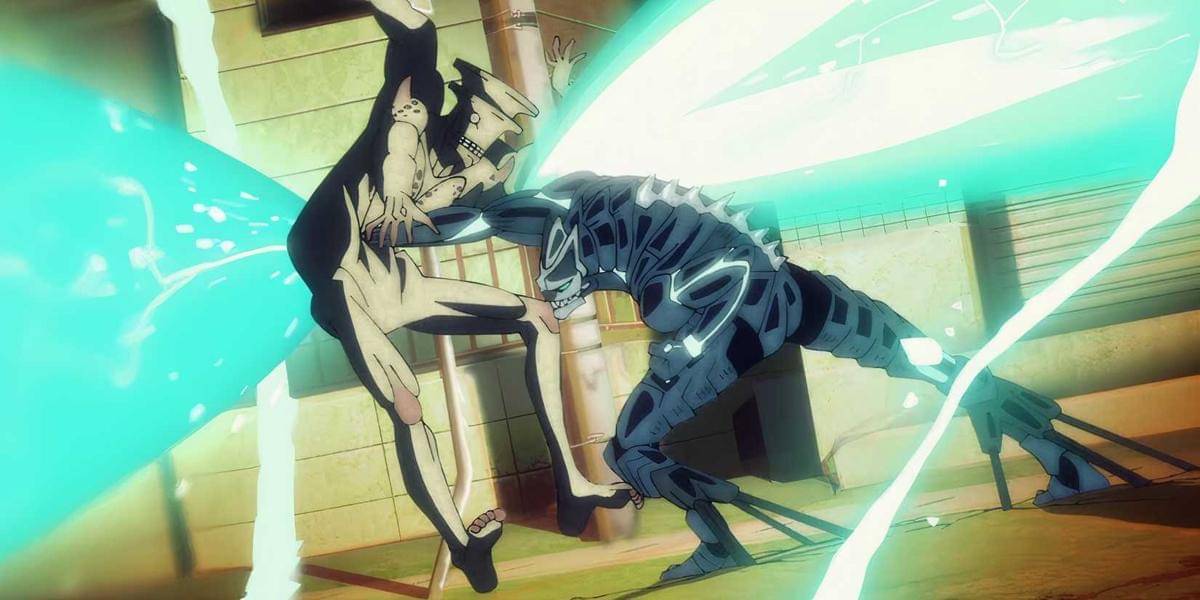 Kafka memberi serangan fatal ke Kaiju No. 9