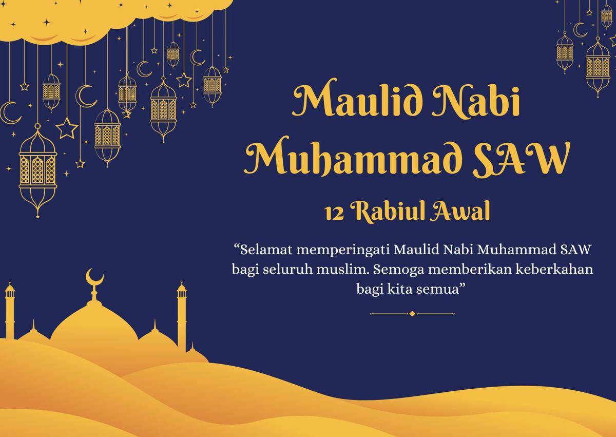 Ide kartu ucapan Maulid Nabi Muhammad SAW