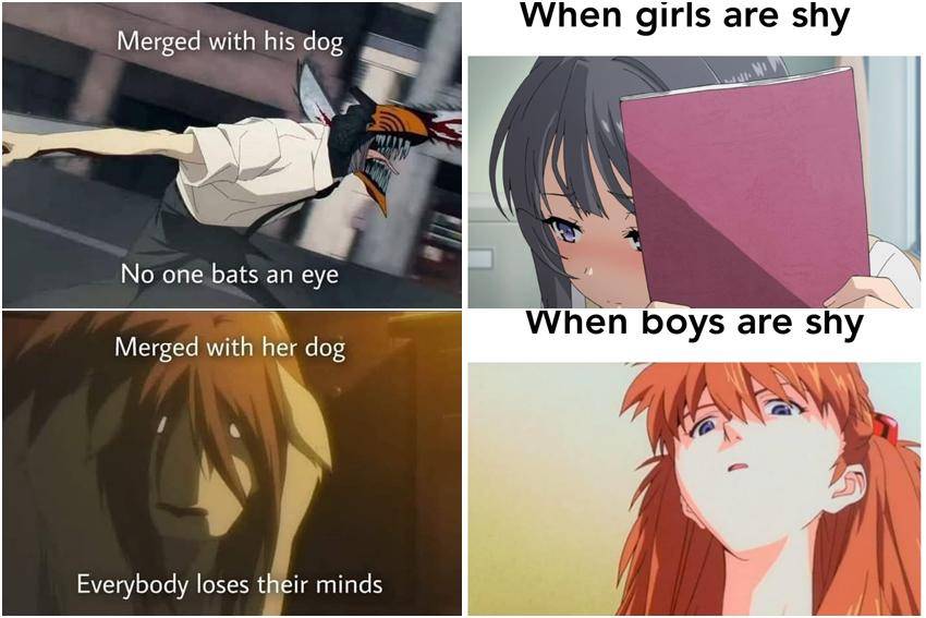 kolase meme anime tentang standar ganda