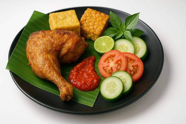 ilustrasi pecel ayam goreng
