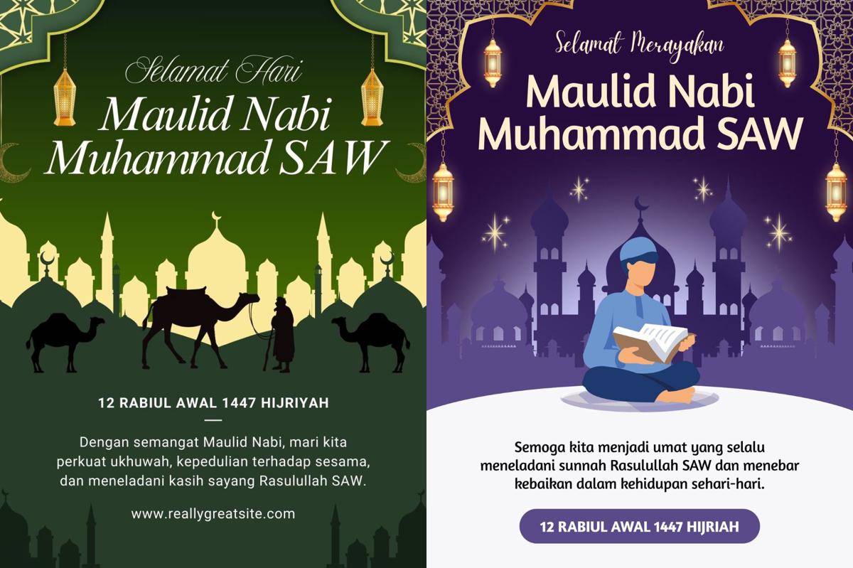 Ide kartu ucapan Maulid Nabi Muhammad SAW