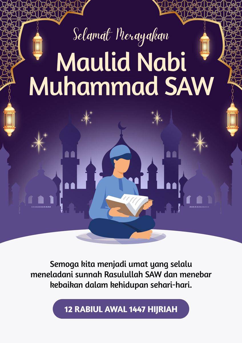Ide kartu ucapan Maulid Nabi Muhammad SAW