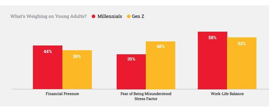 Grafik "What’s Weighing on Young Adults?". (dok. IDN)