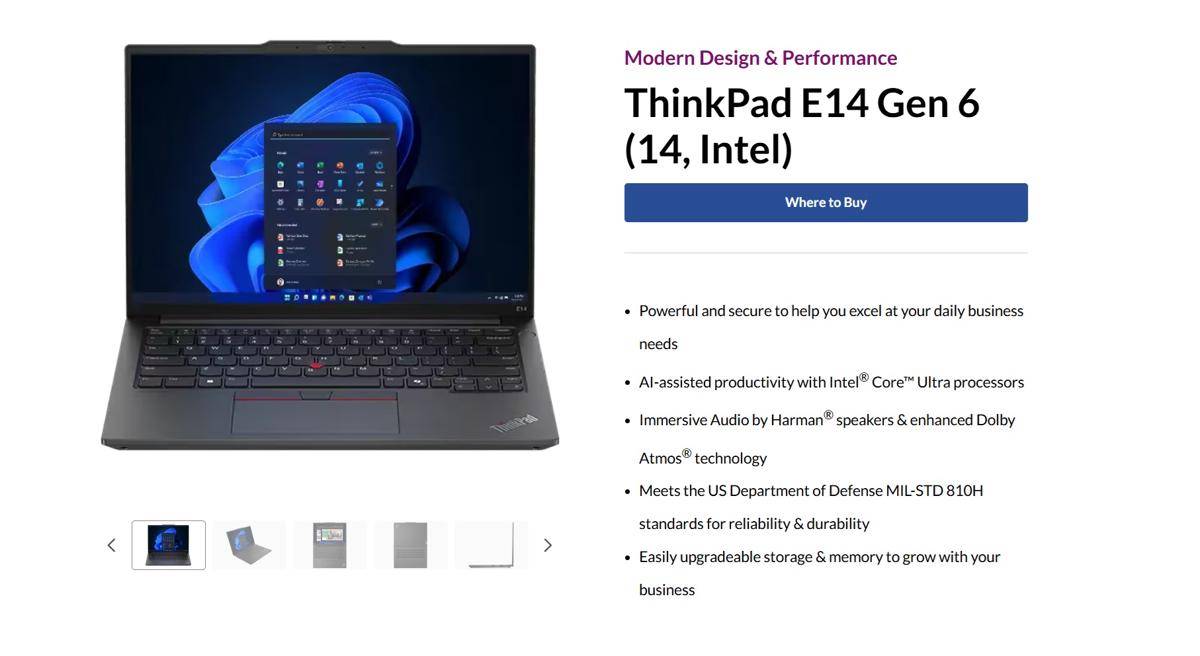 potret Lenovo ThinkPad E14 Gen 6