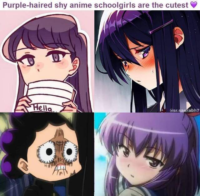 meme karakter anime rambut ungu