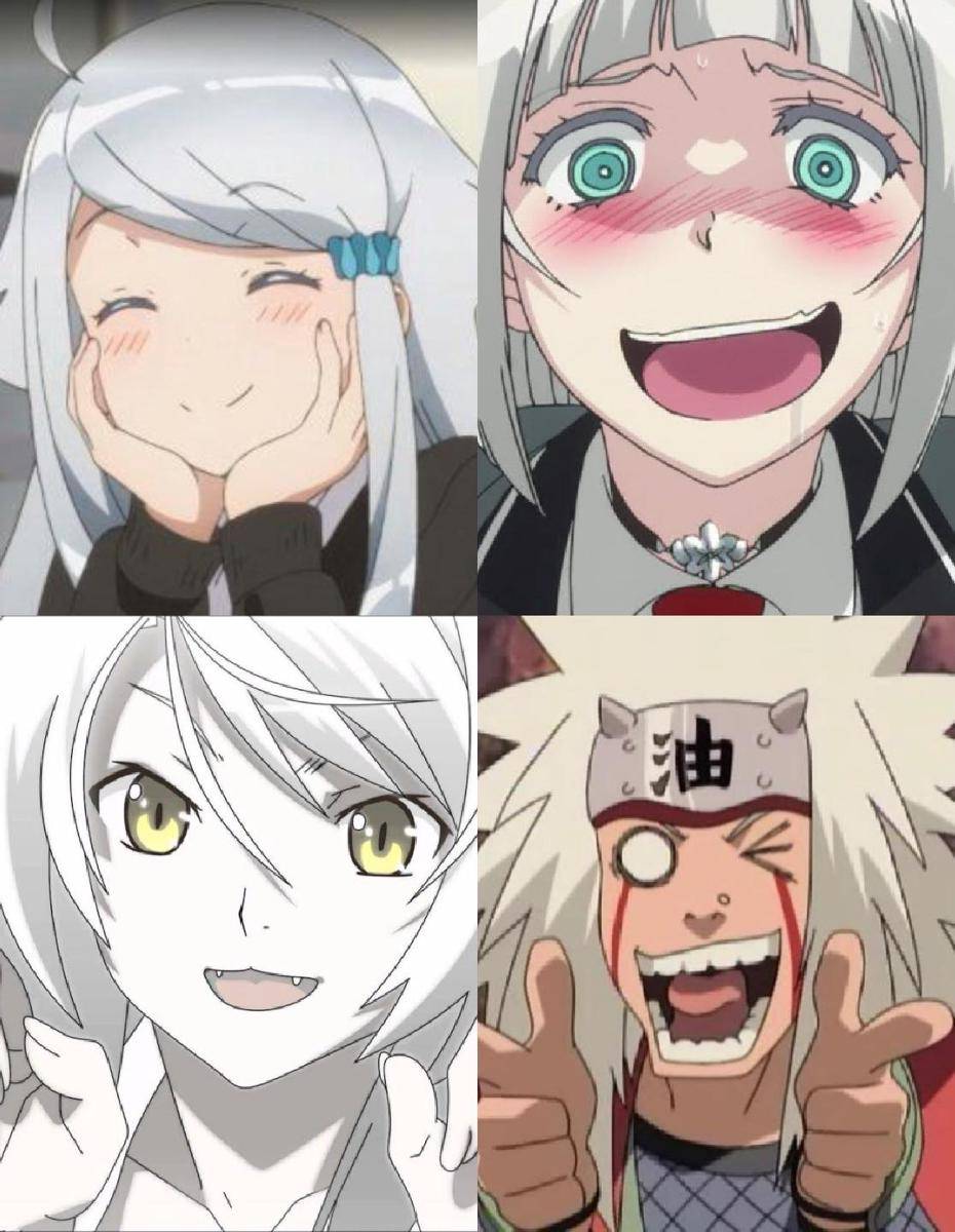 meme karakter anime rambut putih