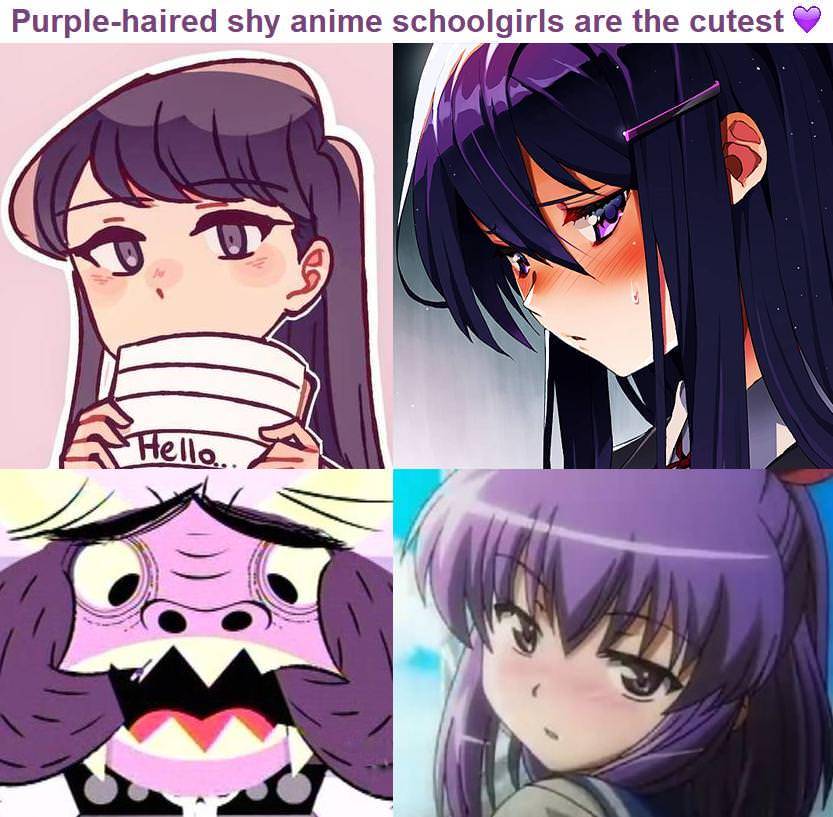 meme karakter anime rambut ungu