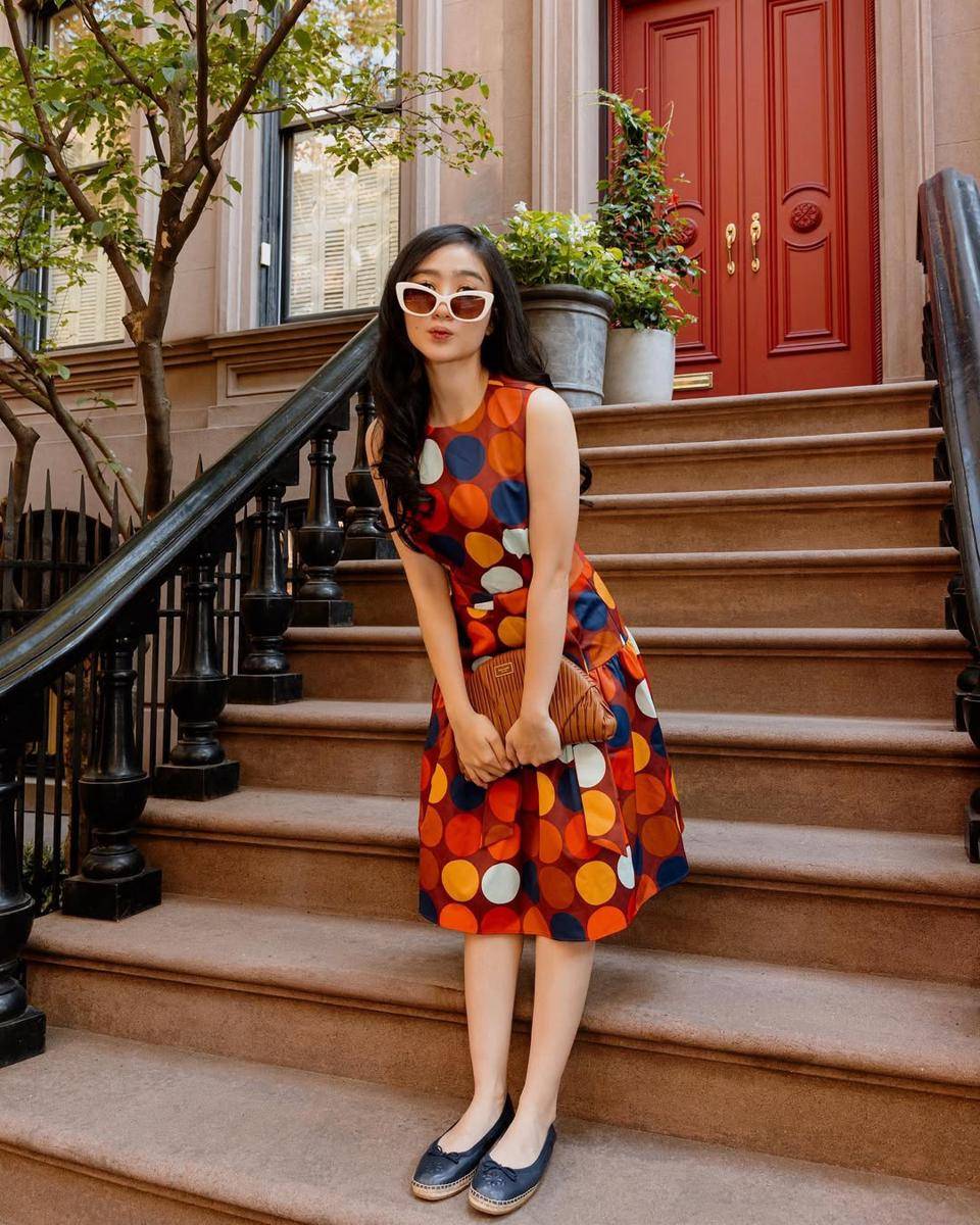 Outfit Polkadot ala Febby Rastanty