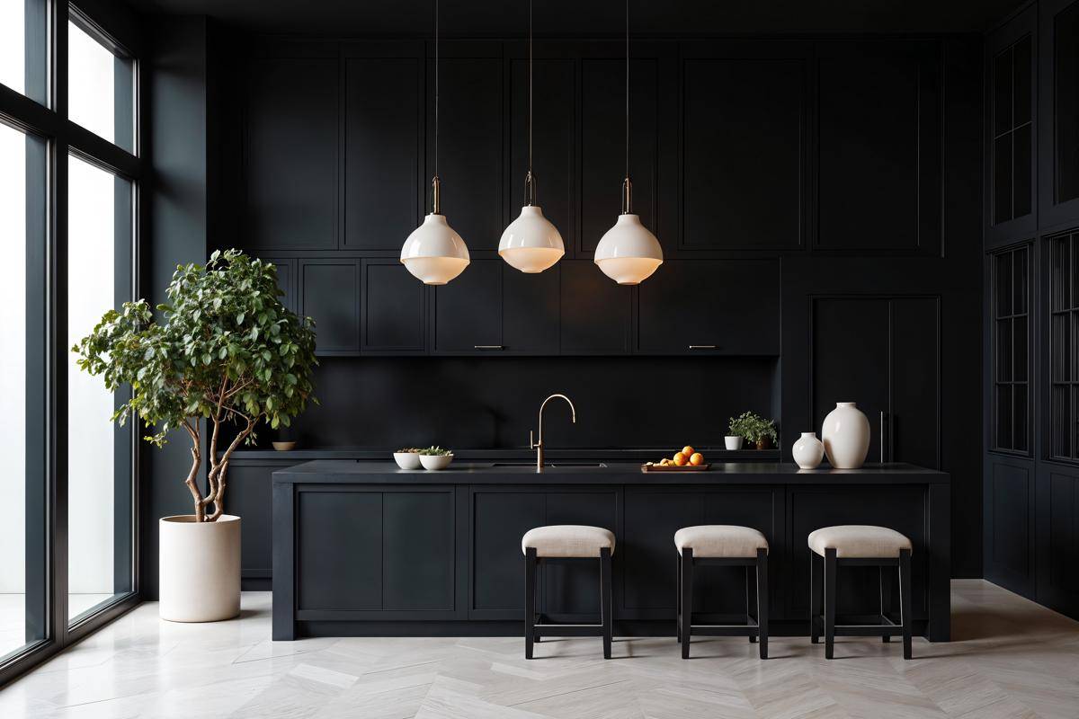 Ilustrasi dapur warna hitam
