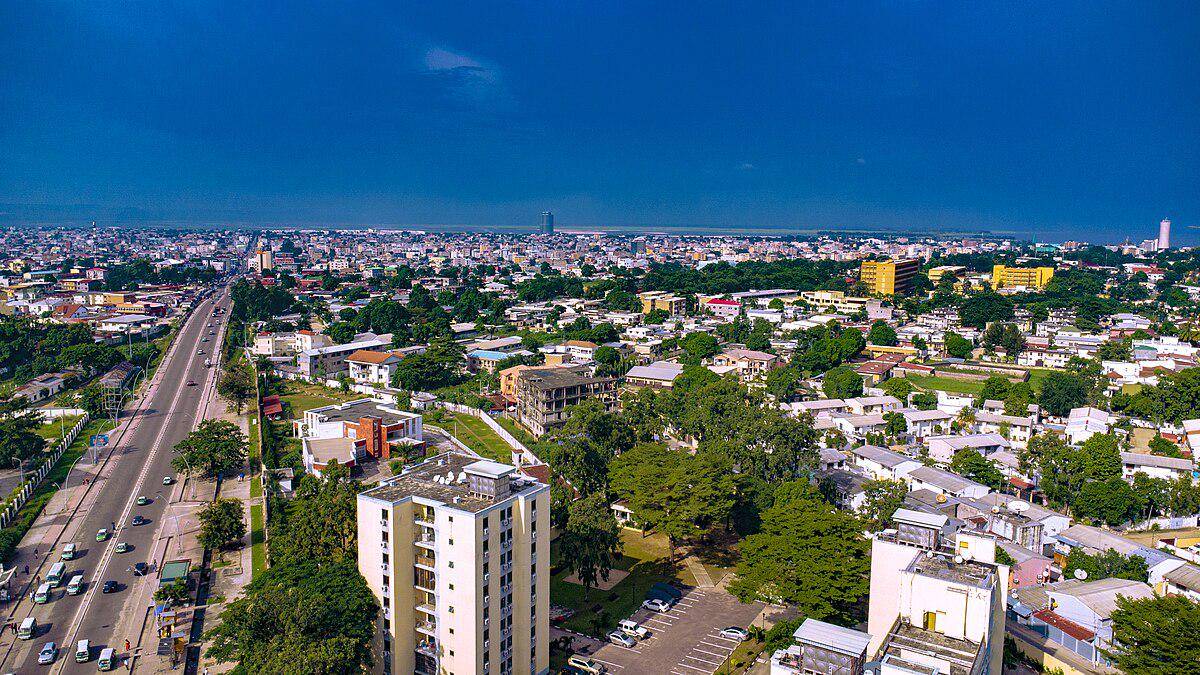 Pemandangan kota Brazzaville dari udara