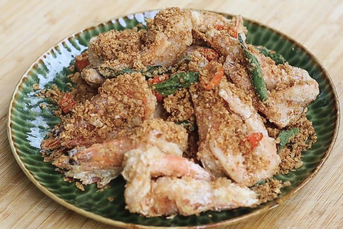 ilustrasi udang goreng sereal