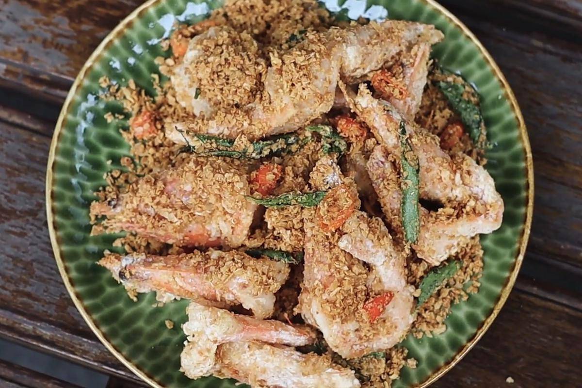 ilustrasi udang goreng sereal