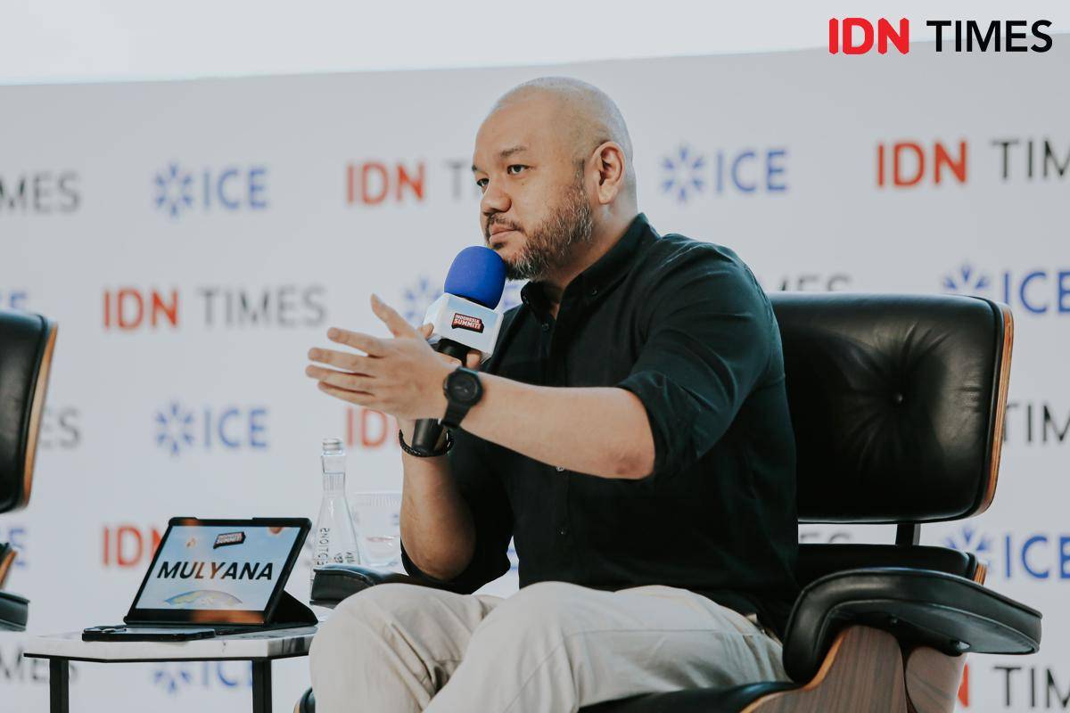 Philip Mulyana dalam Indonesia Summit 2025 di The Tribrata Dharmawangsa (28/8/2025). (IDN Times/Herka Yanis)