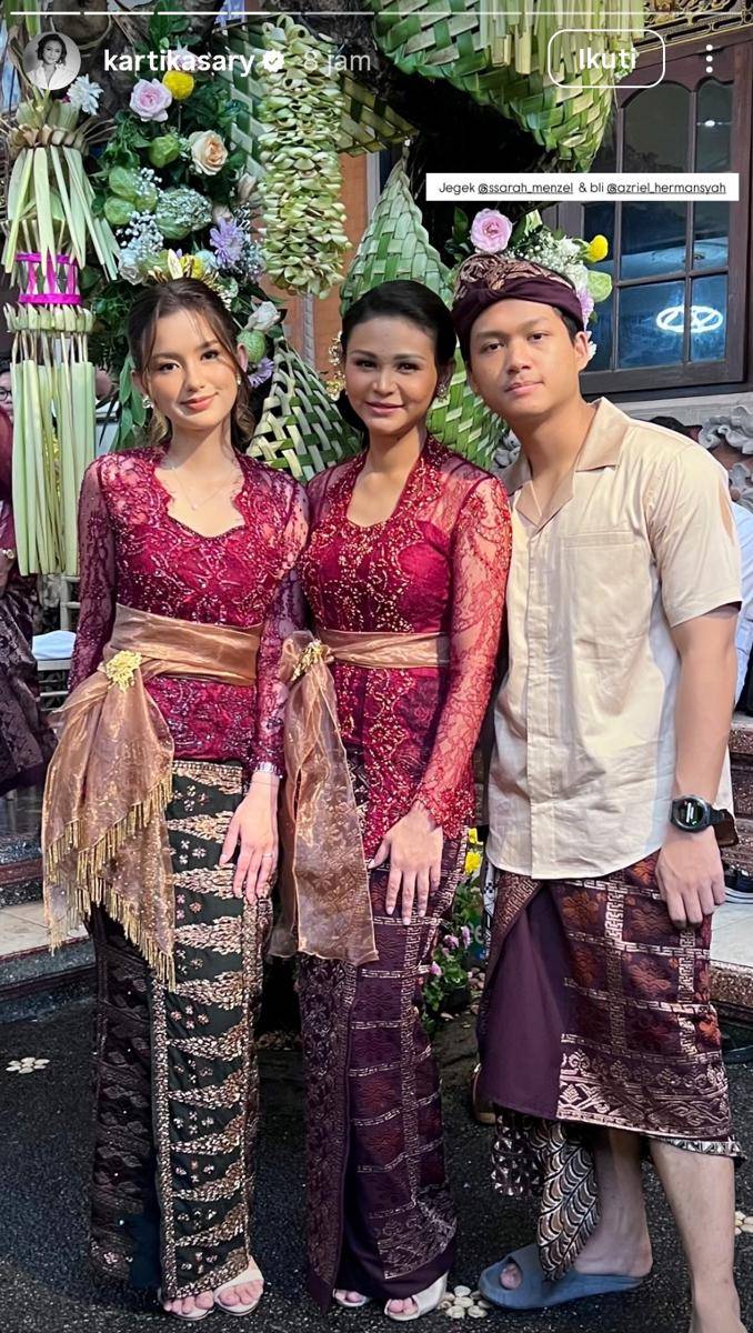 Keluarga Azriel Hermansyah di pernikahan kakak Sarah Menzel