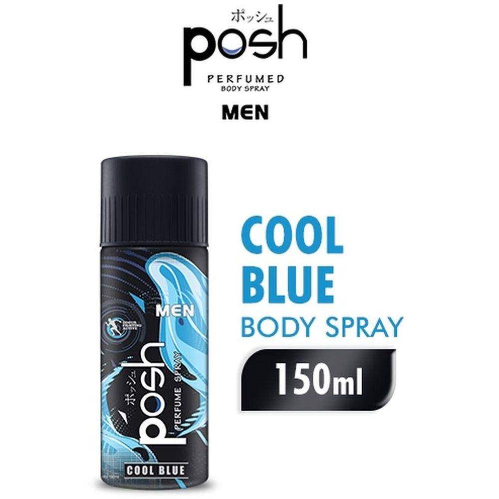 Posh Body Spray Perfumed Cool Blue 150 ml, parfum pria di Indomaret