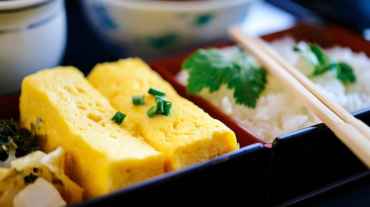 ilustrasi bekal tamagoyaki, telur gulung ala Jepang (vecteezy.com/Natthaphon Sirisombatyuenyong)