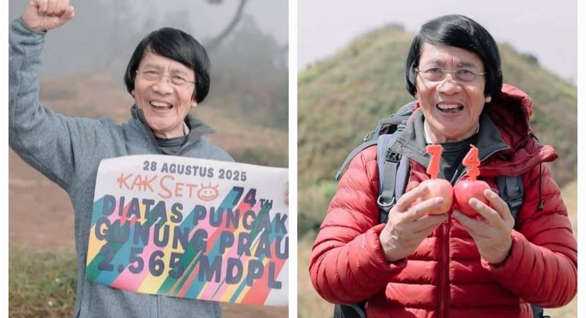potret kak Seto rayakan ultah ke-74 di Gunung Prau