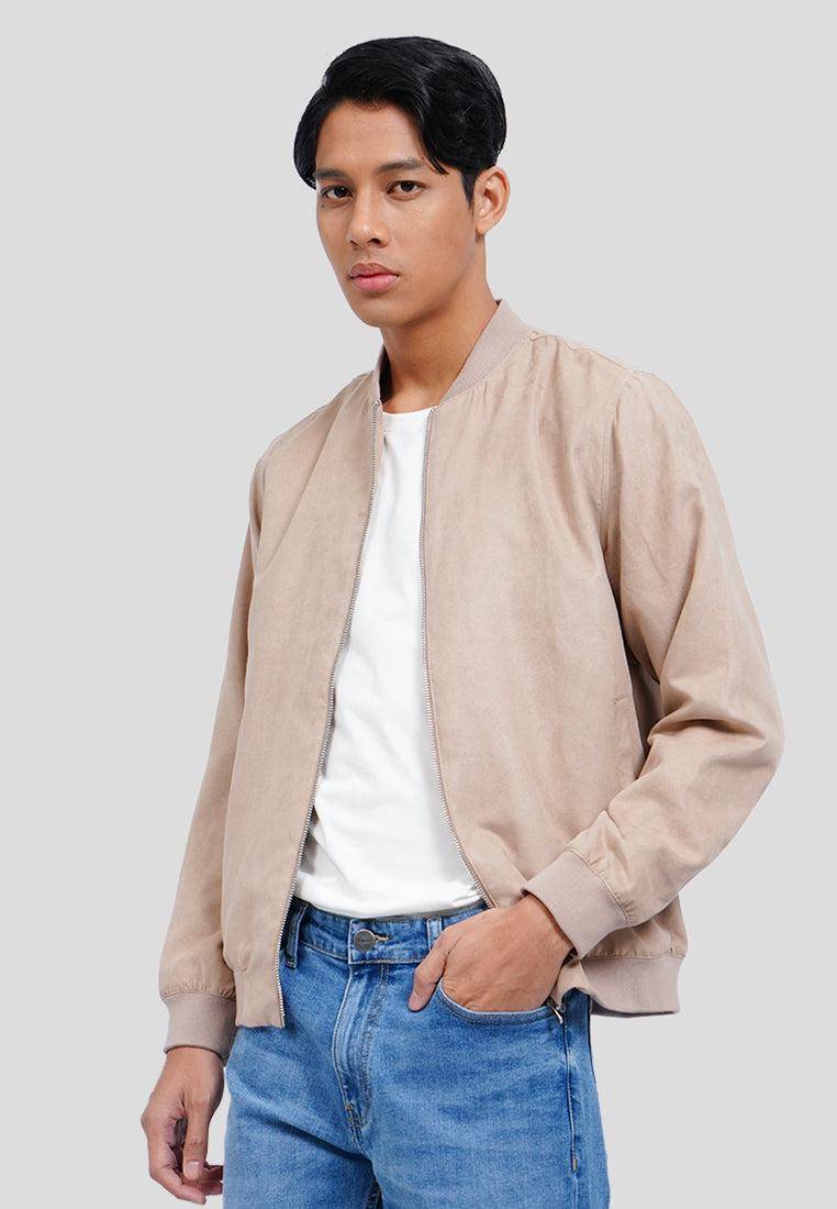Executive Bomber Jacket with Zipped Pocket Taupe (executive.co.id)