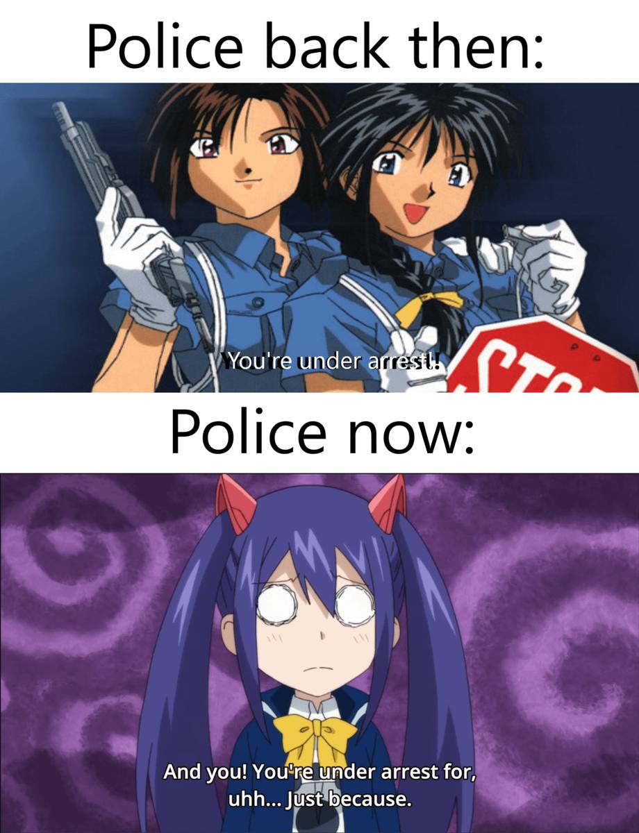 meme anime dan kartun tentang polisi