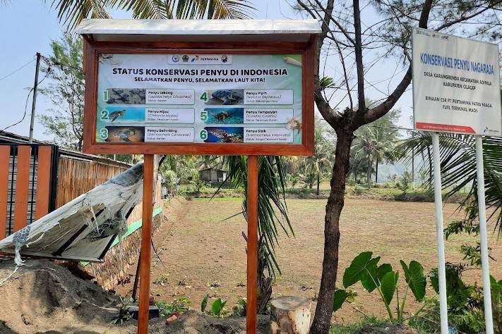 popan infomasi di Konservasi Penyu Nagaraja Cilacap (dok. pribadi/Fatma R.N)