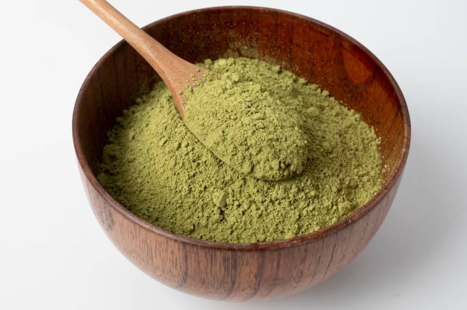 ilustrasi bubuk matcha