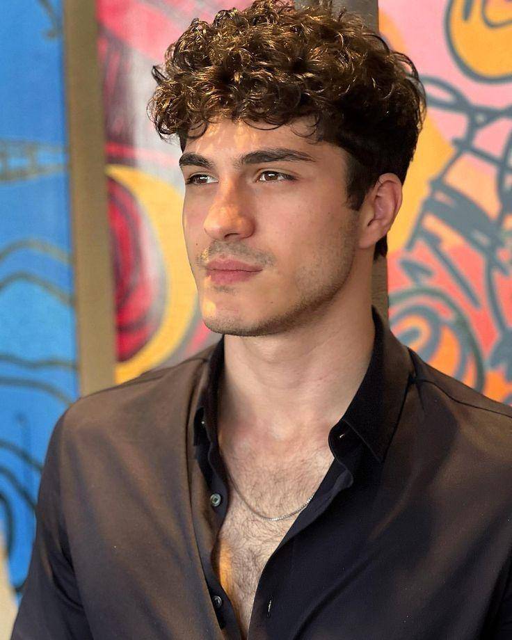 Neat fade with curly top