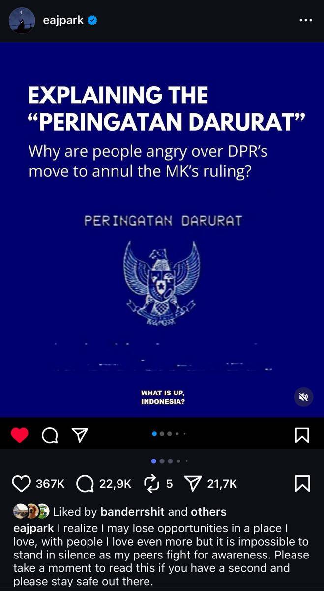 unggahan eaj tentang Peringatan Darurat