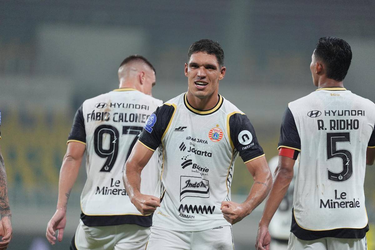 Pemain Persija, Sousa, usai cetak gol ke gawang Dewa United (Dokumentasi Persija Jakarta)