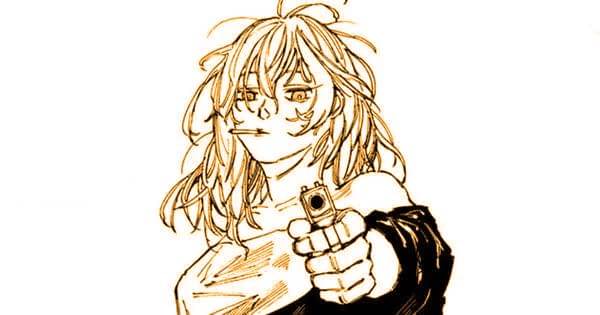 Rion menodongkan pistol - Sakamoto Days