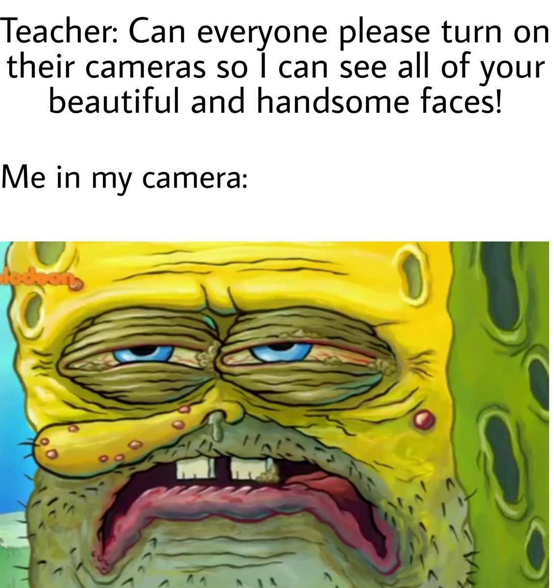 meme SpongeBob tentang kamera