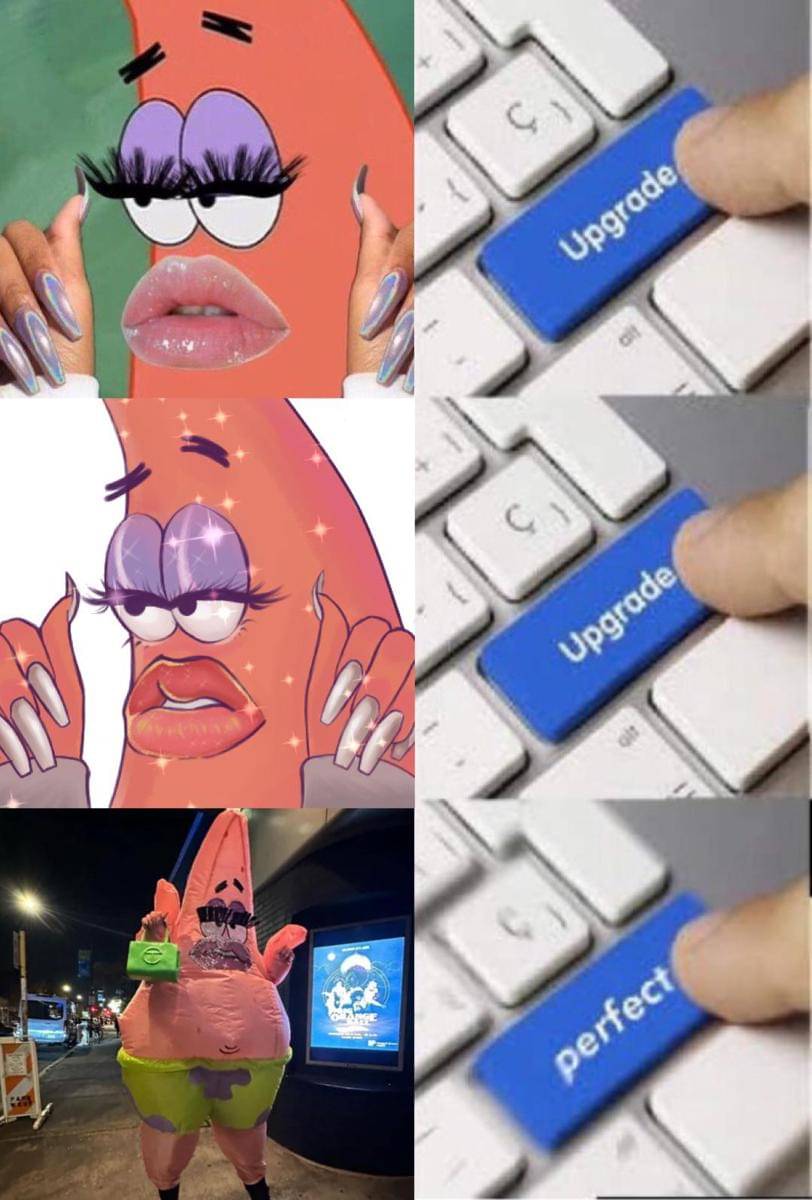 meme SpongeBob glow up