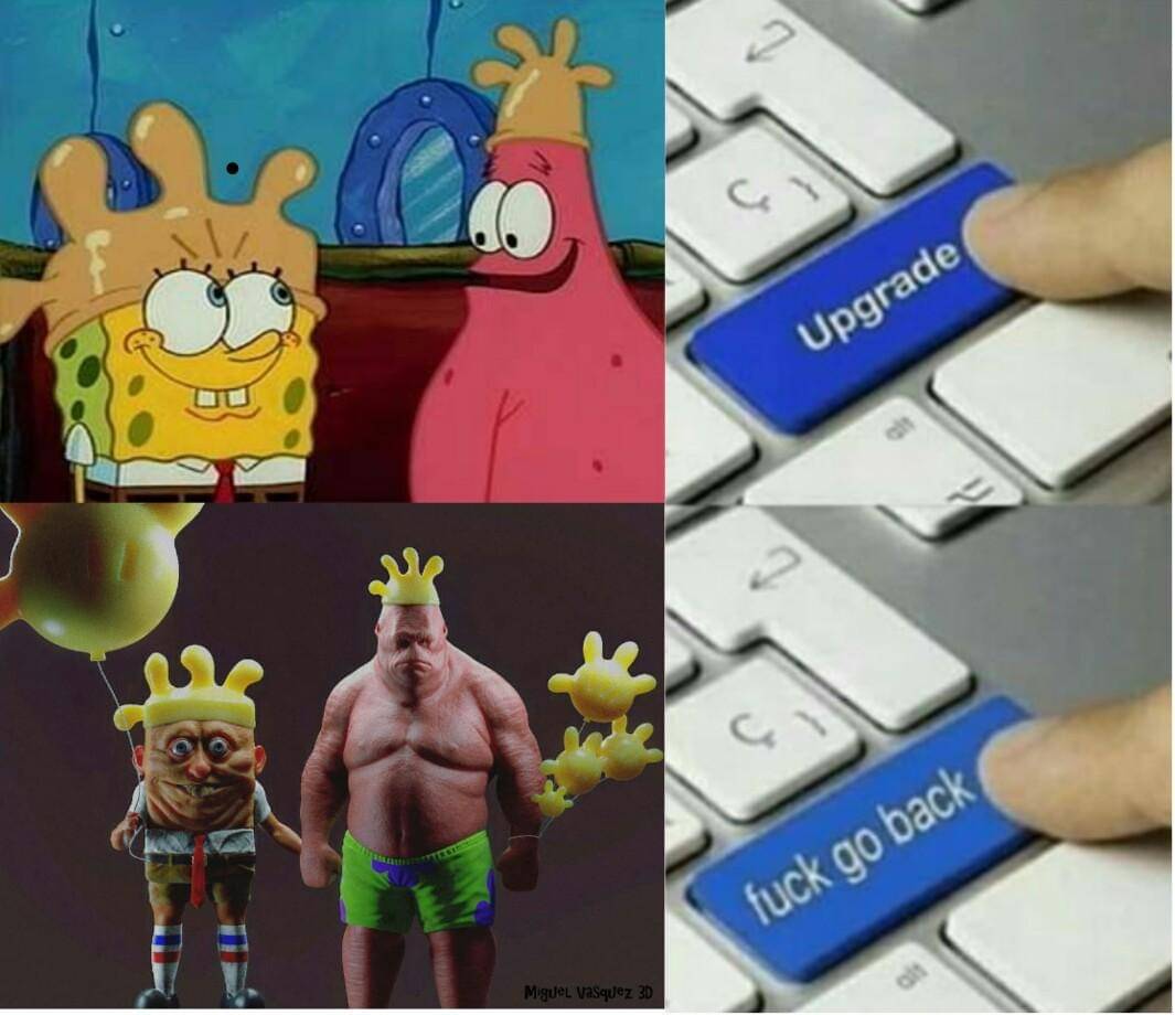 meme SpongeBob glow up