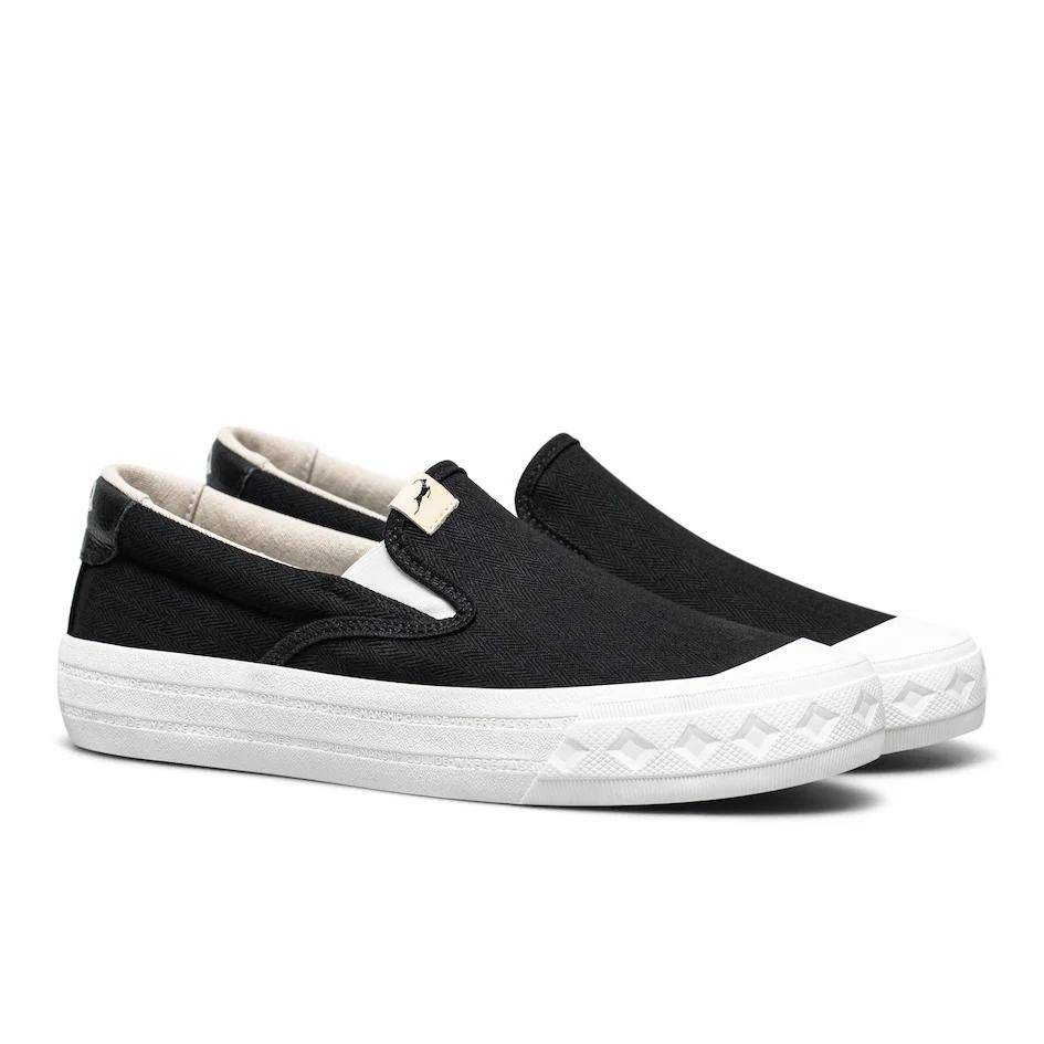 potret Compass Retrograde Slip On Herringbone Black (dok. Sepatu Compass)