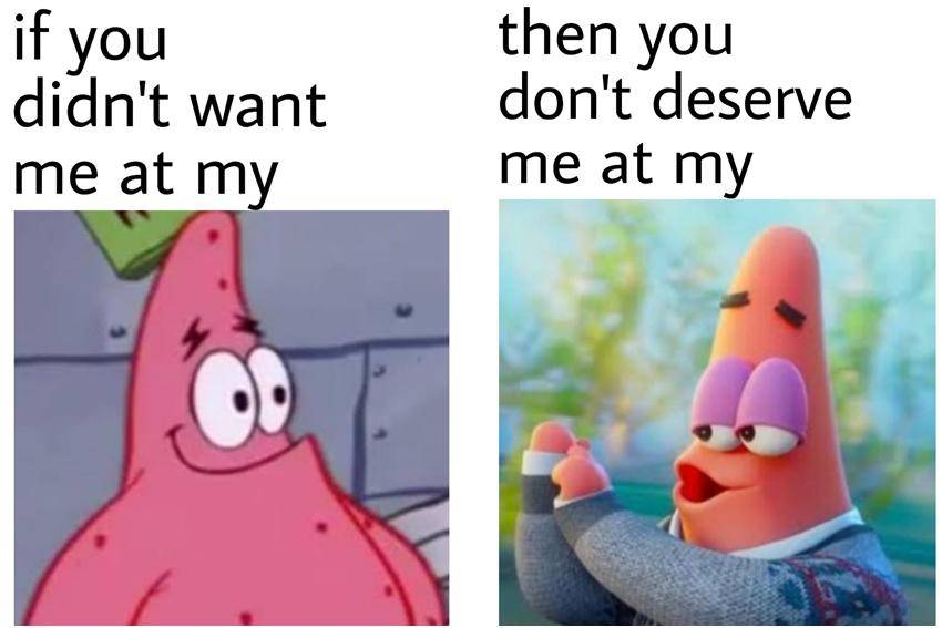 meme SpongeBob glow up
