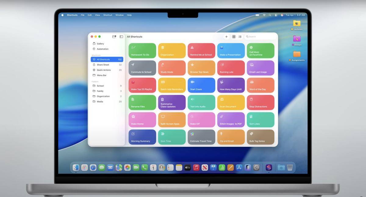 Shortcuts di macOS Tahoe