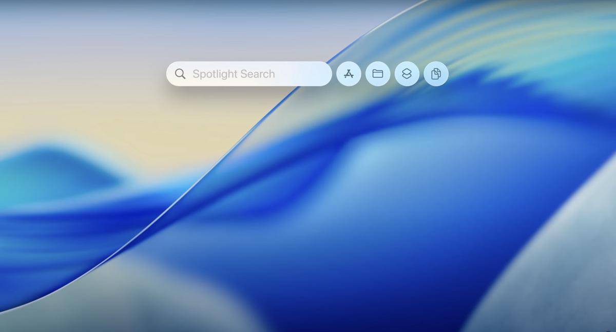 Spotlight di macOS Tahoe