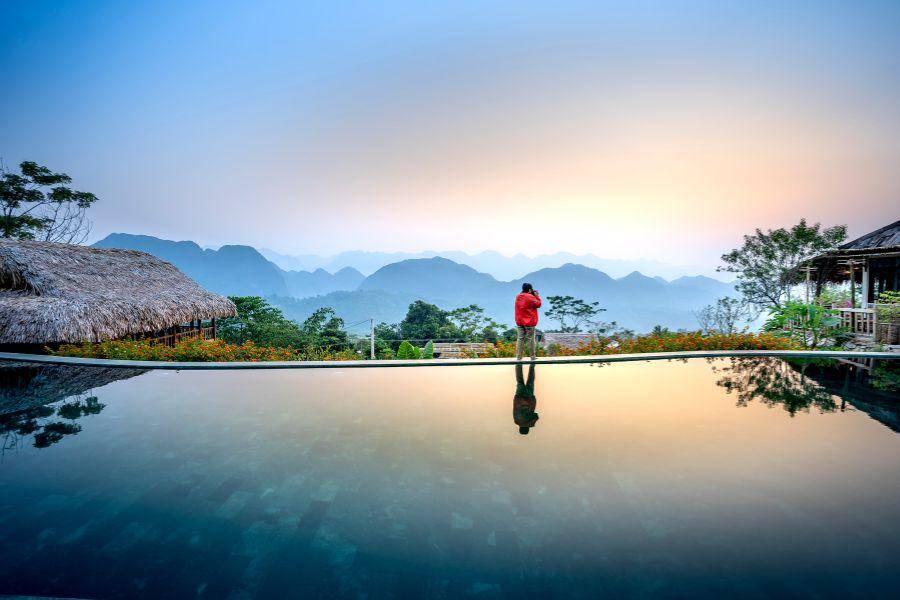 Potret melihat sunrise