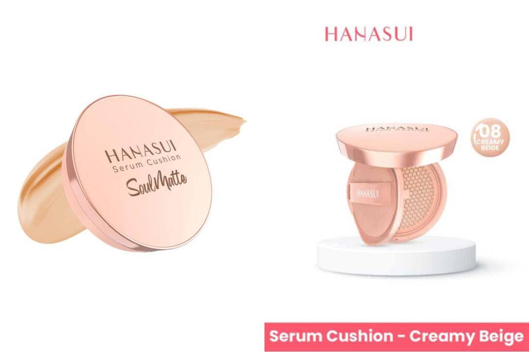 Hanasui Serum Cushion Soulmatte 102 Natural dan Hanasui Serum Cushion Soulmatte 108 Creamy Beige (guardianindonesia.co.id)