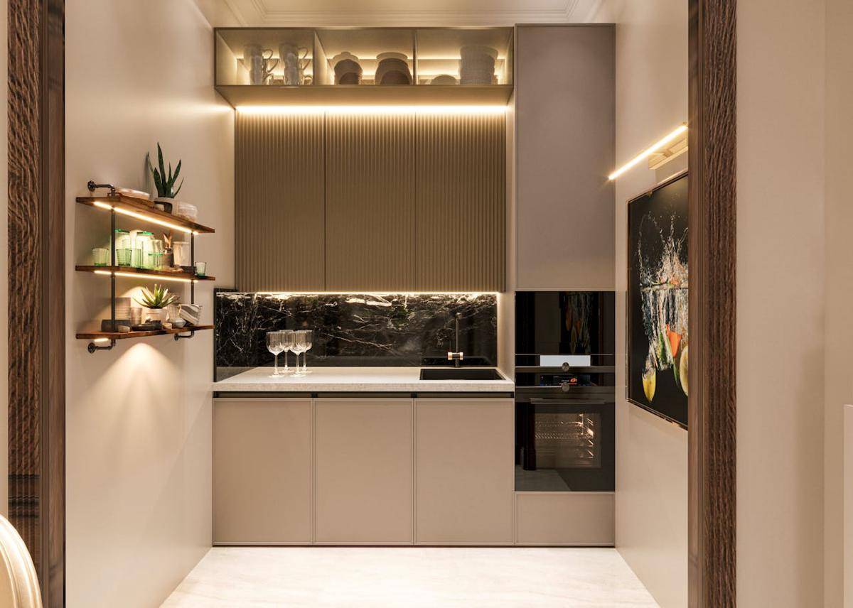 illustrasi kabinet dapur dengan pintu minimalis (pexels.com/Rana Matloob Hussain)