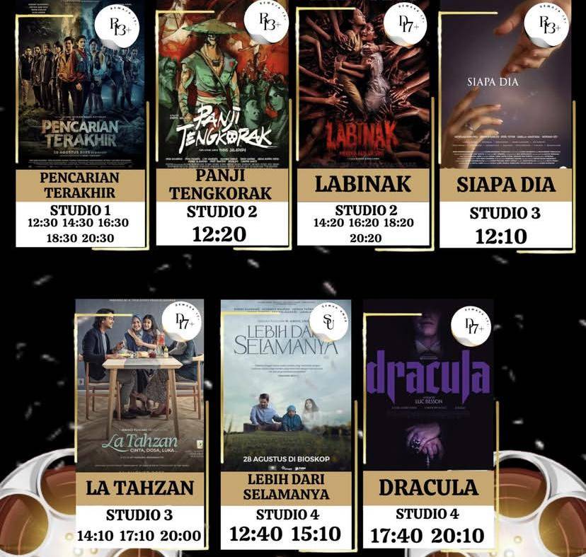 Poster tayang jadwal film di Bes Cinema (instagram.com/@bescinema_pgk)