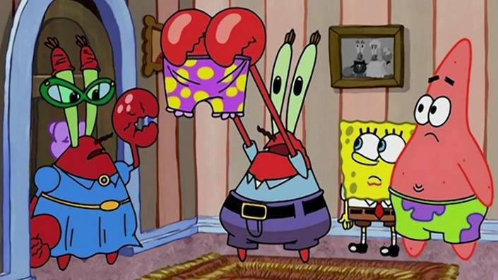 Tuan Krab mencuri celana dalam