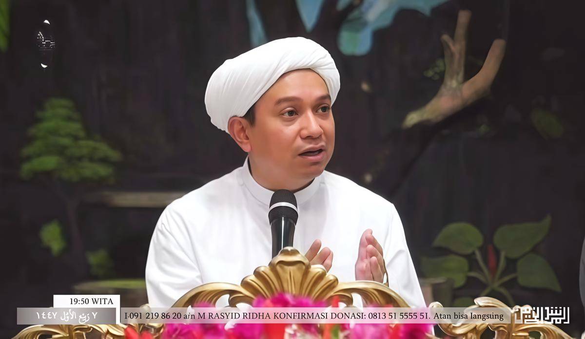 Pimpinan Ponpes Al Mursyidul Amin, Tuan Guru H Muhammad Rasyid Ridha. (tangkapan layar/almursyidulamin_real)
