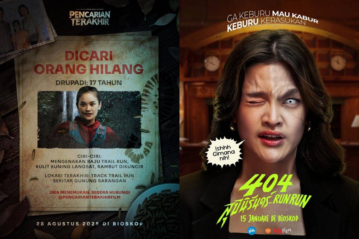 Poster karakter film Pencarian Terakhir dan 404 Run Run